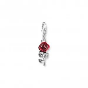 Sterling Silver Enamel Red Rose Charm 2076-664-10 Thomas Sabo Collectable Charms