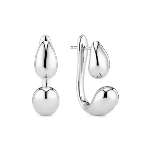 Sterling Silver Goccia Due Pianura Grande Earrings SJ-E2585 Sif Jakobs Jewellery