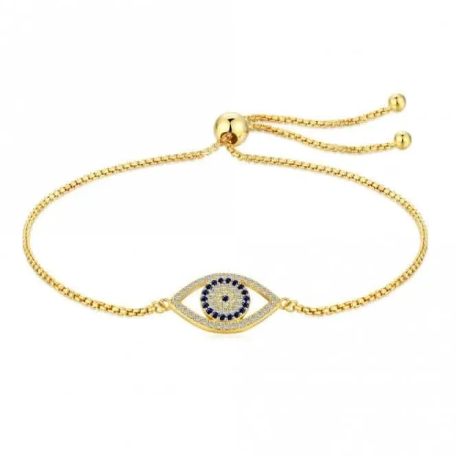 Sterling Silver Gold Plated Evil Eye Bracelet ERLB045 Ania Haie Jewellery