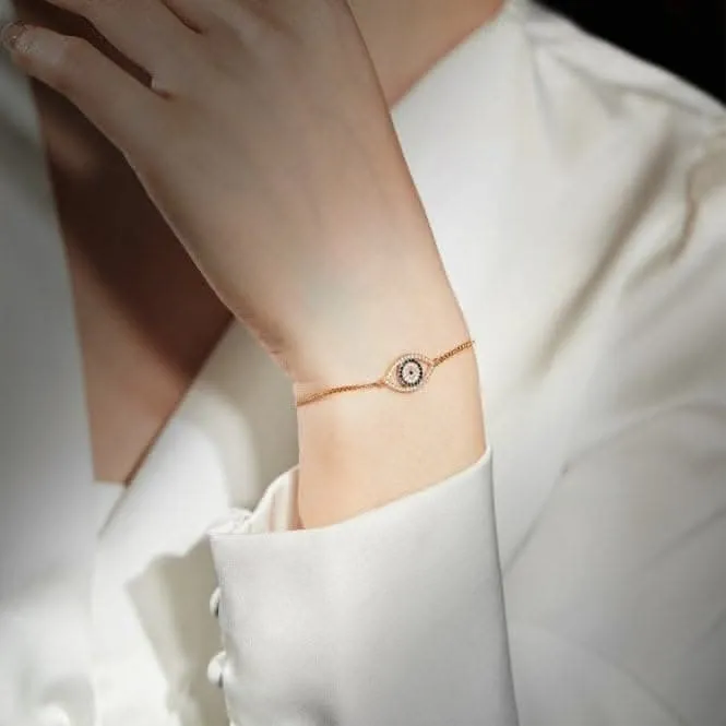 Sterling Silver Gold Plated Evil Eye Bracelet ERLB045 Ania Haie Jewellery