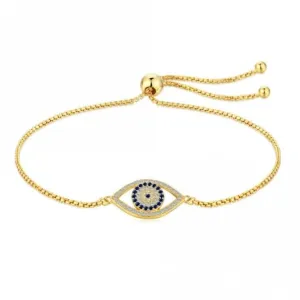 Sterling Silver Gold Plated Evil Eye Bracelet ERLB045 Ania Haie Jewellery