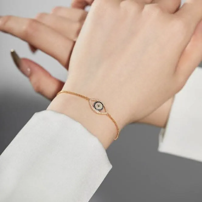 Sterling Silver Gold Plated Evil Eye Bracelet ERLB045 Ania Haie Jewellery