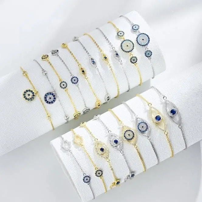 Sterling Silver Gold Plated Evil Eye Lucky Horseshoe Bracelet ERLB046 Ania Haie Jewellery