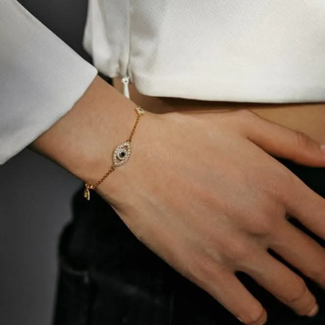 Sterling Silver Gold Plated Evil Eye Lucky Horseshoe Bracelet ERLB046 Ania Haie Jewellery