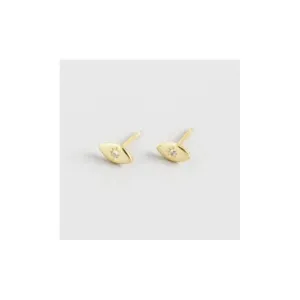 Sterling Silver Gold Plated Evil Eye Stud Earrings ERLE087 Ania Haie Jewellery