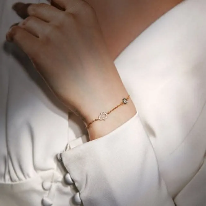 Sterling Silver Gold Plated Hand Of Fatima Bracelet ERLB048 Ania Haie Jewellery