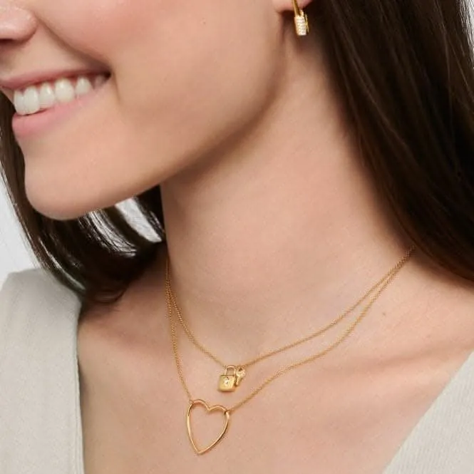 Sterling Silver Gold Plated Heart Necklace KE2138-413-39-L45V Thomas Sabo Necklaces