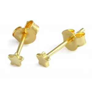 Sterling Silver Gold Plated Star Stud Earrings Ania Haie Jewellery