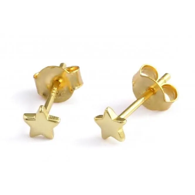 Sterling Silver Gold Plated Star Stud Earrings Ania Haie Jewellery
