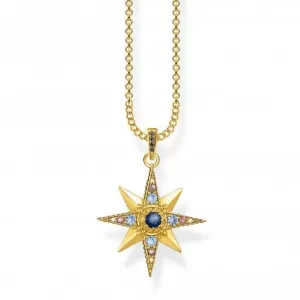 Sterling Silver Gold Plated Stones Zirconia Royalty Star Necklace KE1967-959-7-L45V Thomas Sabo Necklaces