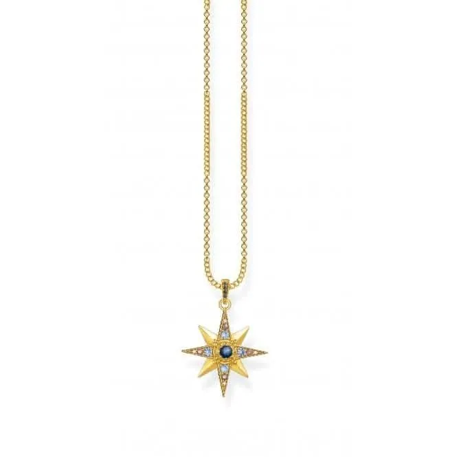Sterling Silver Gold Plated Stones Zirconia Royalty Star Necklace KE1967-959-7-L45V Thomas Sabo Necklaces