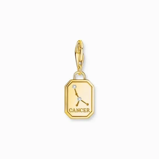 Sterling Silver Gold Plated Zirconia Zodiac Sign Cancer Charm 2158-414-39 Thomas Sabo Collectable Charms