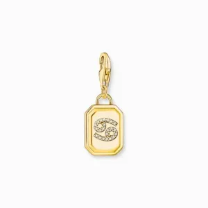 Sterling Silver Gold Plated Zirconia Zodiac Sign Cancer Charm 2158-414-39 Thomas Sabo Collectable Charms