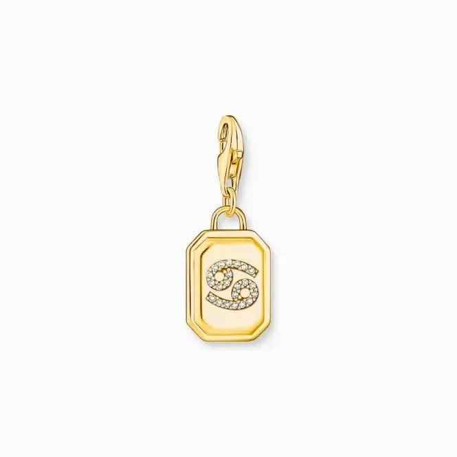 Sterling Silver Gold Plated Zirconia Zodiac Sign Cancer Charm 2158-414-39 Thomas Sabo Collectable Charms