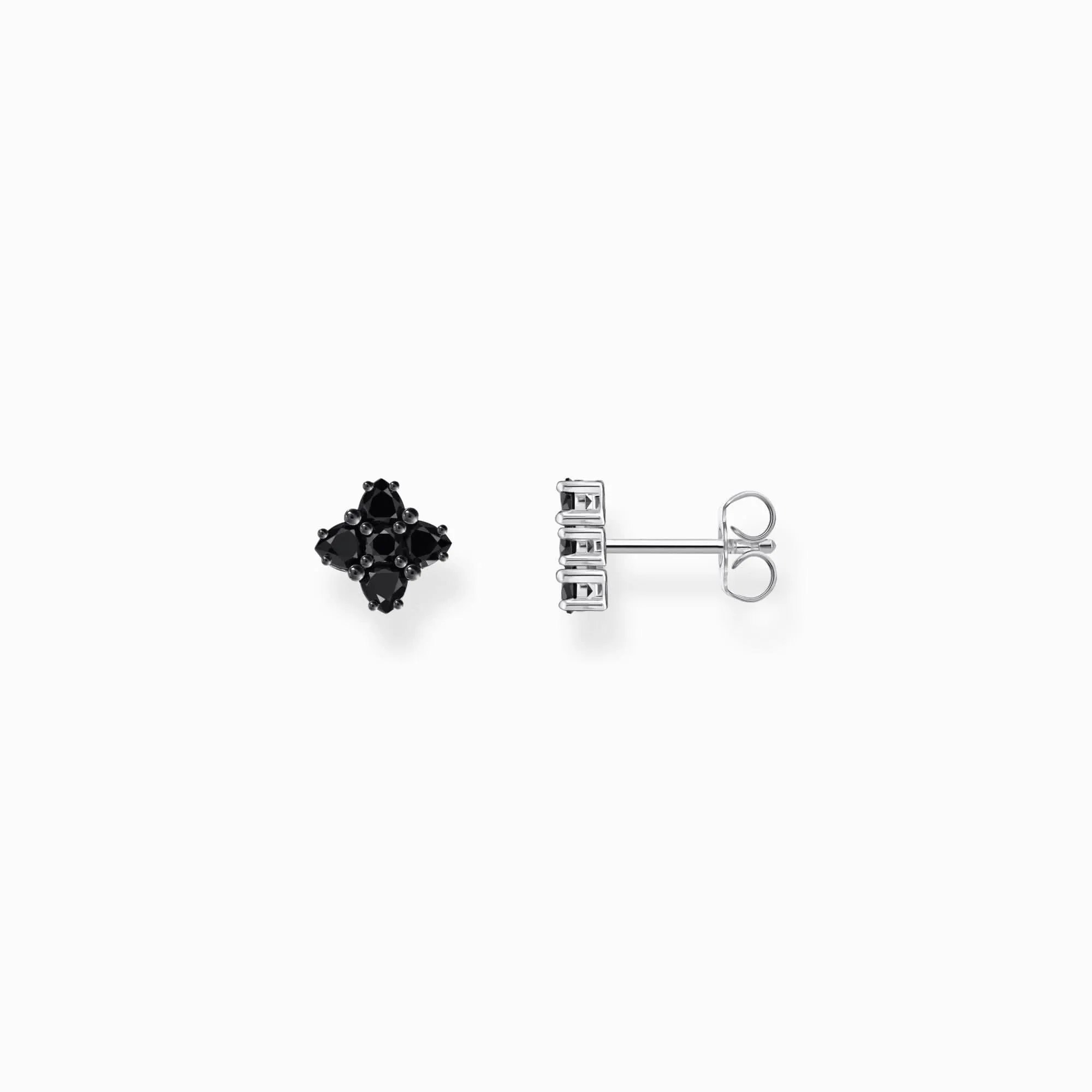 Sterling Silver Heritage Cross Black Zirconia Stud Earrings H2171-643-11 Thomas Sabo Earrings