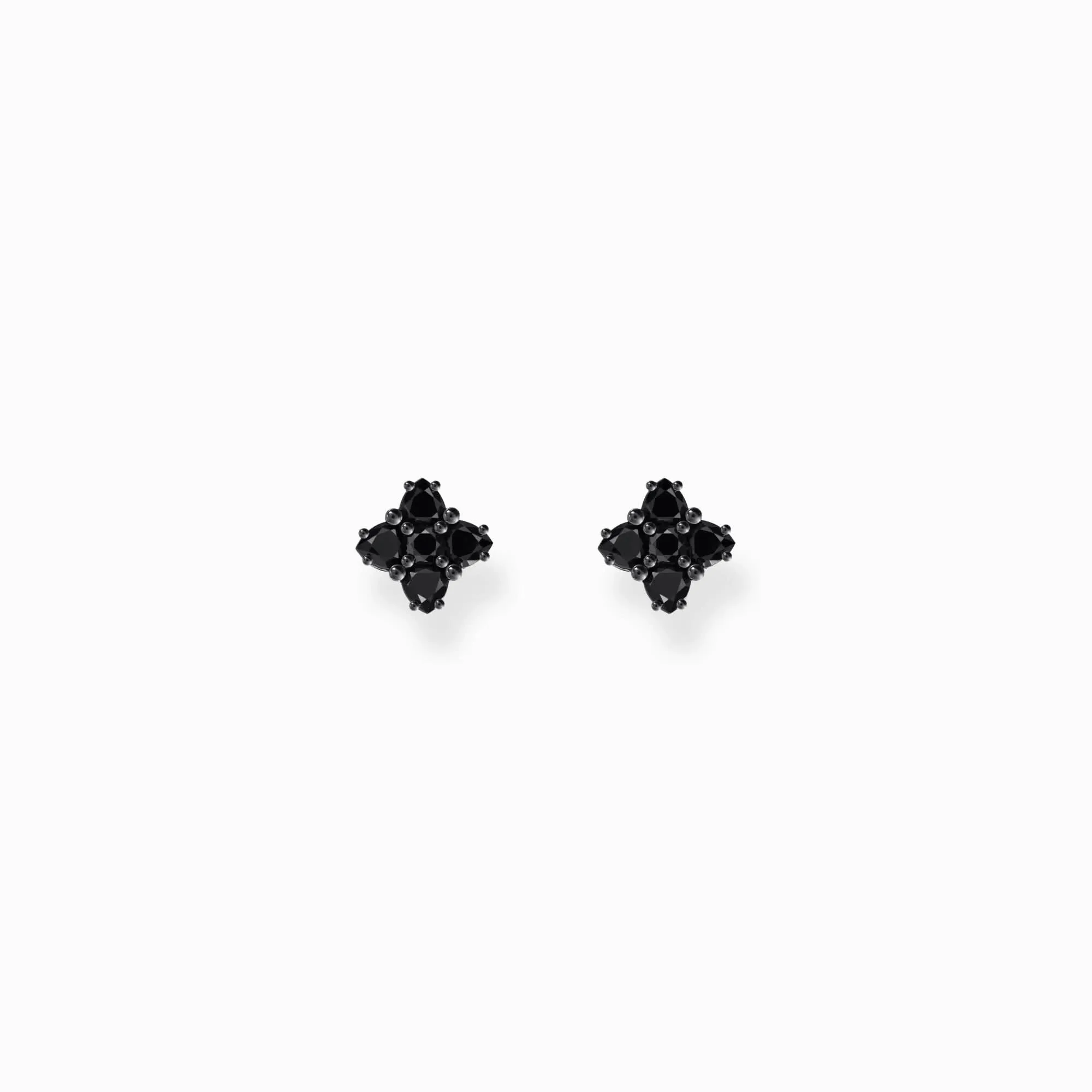 Sterling Silver Heritage Cross Black Zirconia Stud Earrings H2171-643-11 Thomas Sabo Earrings