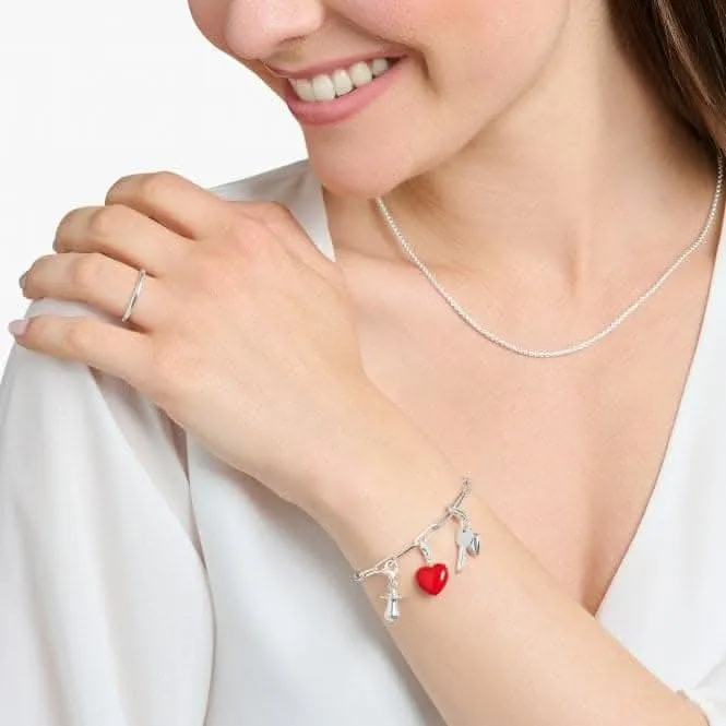 Sterling Silver Key Heart Charm 0349-001-12 Thomas Sabo Collectable Charms