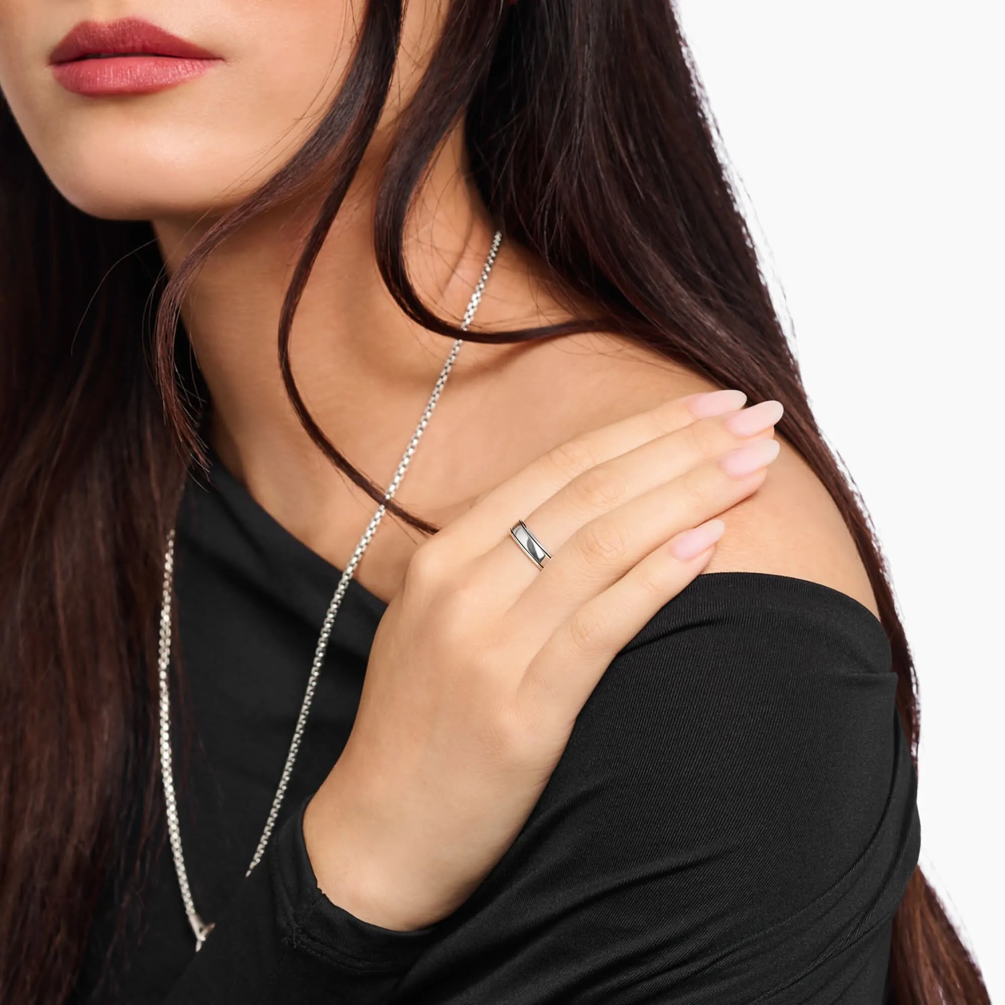 Sterling Silver Lines Ring TR2503-637-21 Thomas Sabo Rings