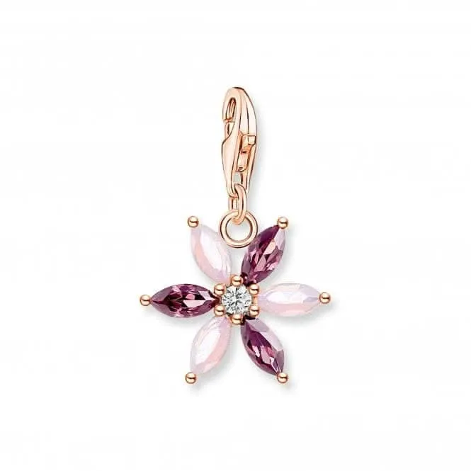 Sterling Silver Multicoloured Flower Charm Pendant 1874-323-7 Thomas Sabo Collectable Charms