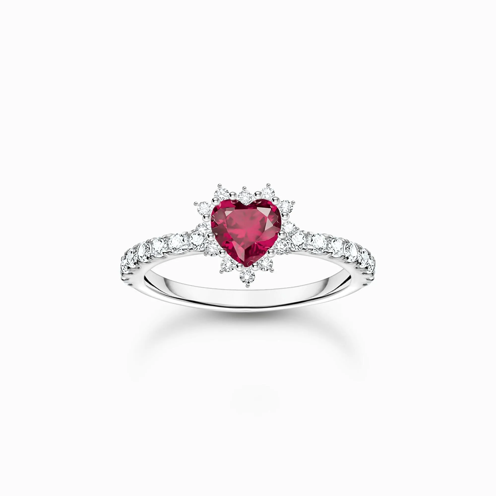 Sterling Silver Red Heart Romance Ring TR2484-013-10 Thomas Sabo Rings