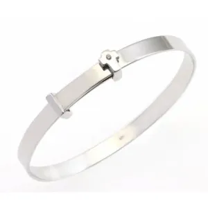 Sterling Silver Rhodium Plated Cross Baby Bangle ERLB024 Ania Haie Jewellery