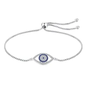 Sterling Silver Rhodium Plated Evil Eye Bracelet ERLB020 Ania Haie Jewellery