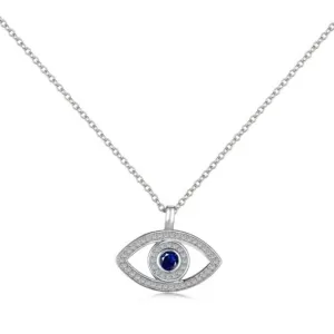 Sterling Silver Rhodium Plated Evil Eye Necklace ERLN008 Ania Haie Jewellery