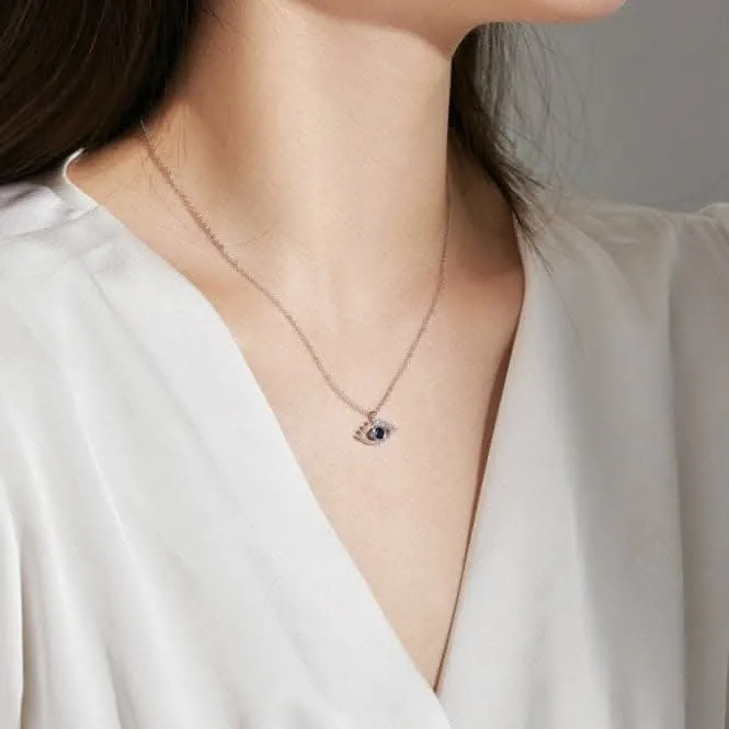 Sterling Silver Rhodium Plated Evil Eye Necklace ERLN041 Ania Haie Jewellery