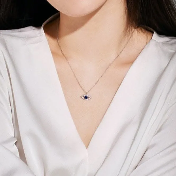 Sterling Silver Rhodium Plated Evil Eye Necklace ERLN041 Ania Haie Jewellery