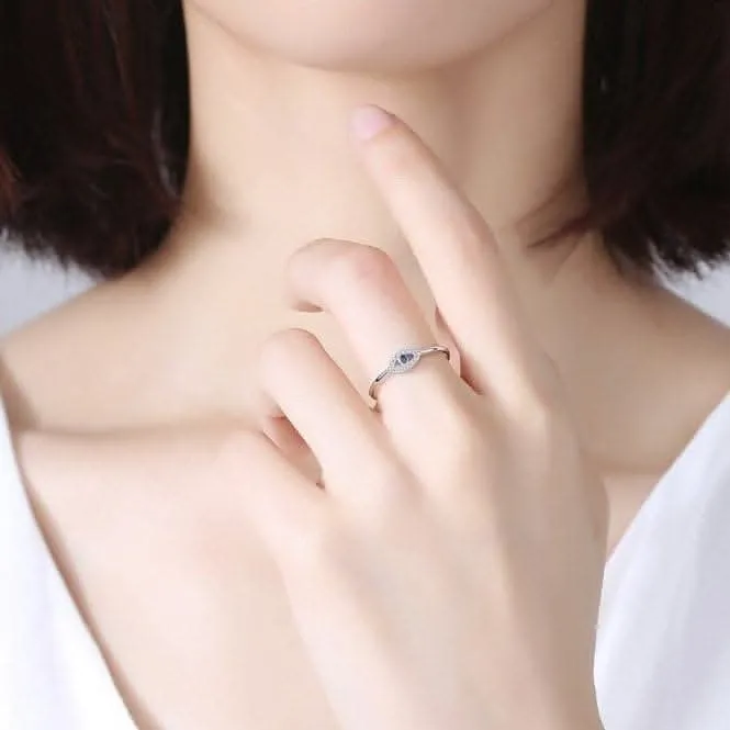 Sterling Silver Rhodium Plated Evil Eye Ring ERLR011 Ania Haie Jewellery