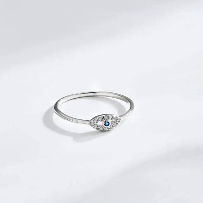 Sterling Silver Rhodium Plated Evil Eye Ring ERLR011 Ania Haie Jewellery