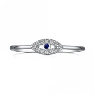 Sterling Silver Rhodium Plated Evil Eye Ring ERLR011 Ania Haie Jewellery