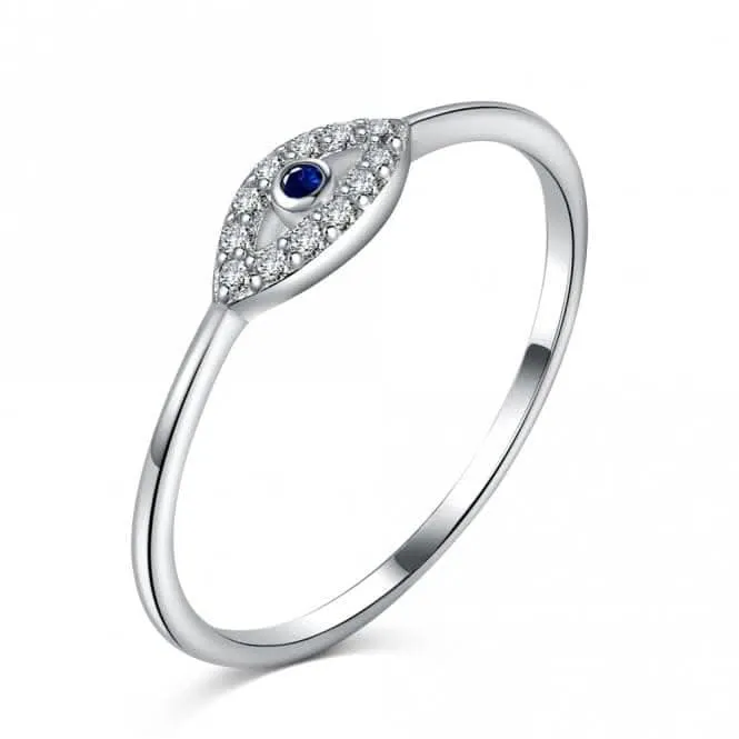 Sterling Silver Rhodium Plated Evil Eye Ring ERLR011 Ania Haie Jewellery
