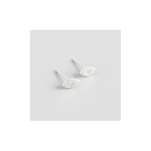 Sterling Silver Rhodium Plated Evil Eye Stud Earrings ERLE086 Ania Haie Jewellery