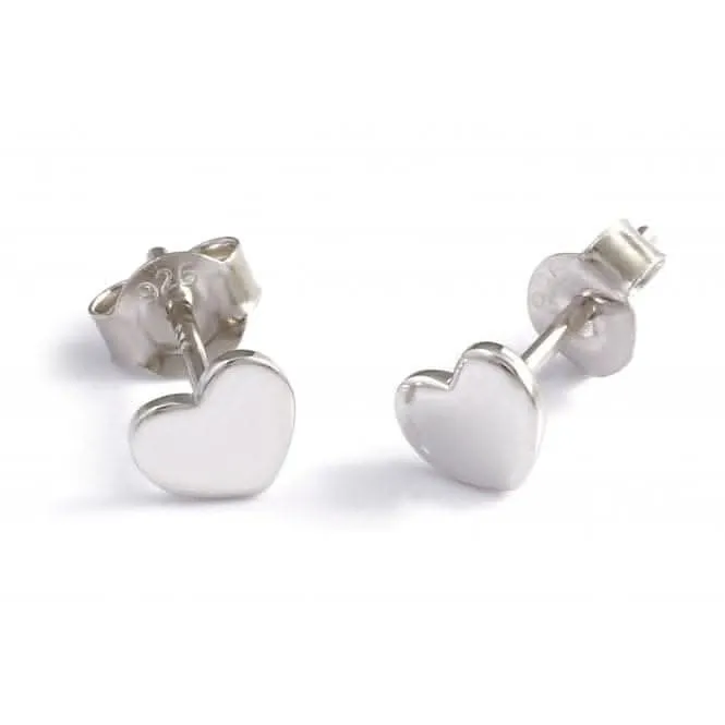 Sterling Silver Rhodium Plated Heart Stud Earrings Ania Haie Jewellery