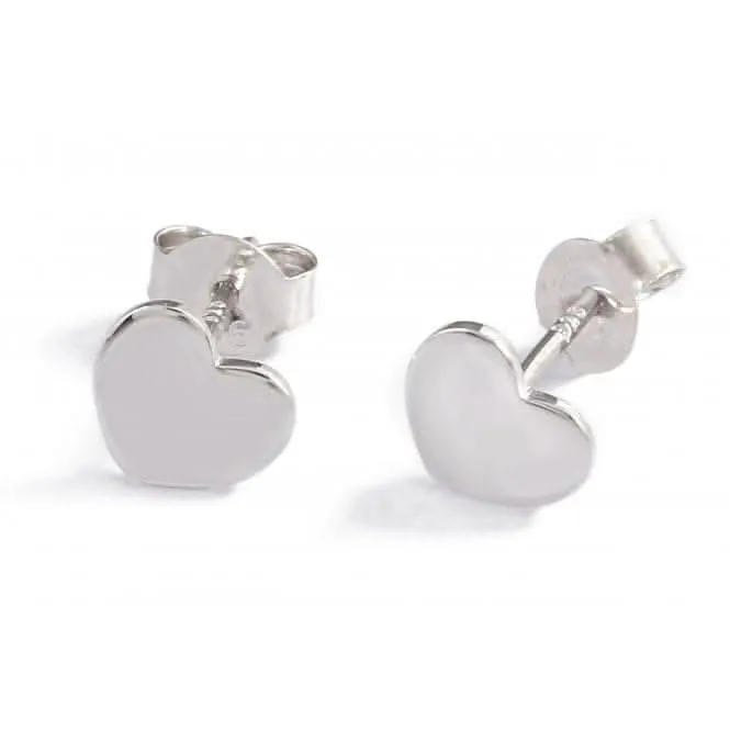 Sterling Silver Rhodium Plated Heart Stud Earrings Ania Haie Jewellery