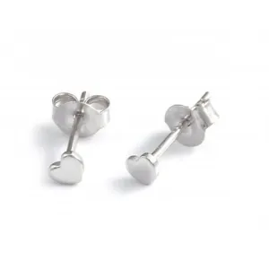 Sterling Silver Rhodium Plated Heart Stud Earrings Ania Haie Jewellery