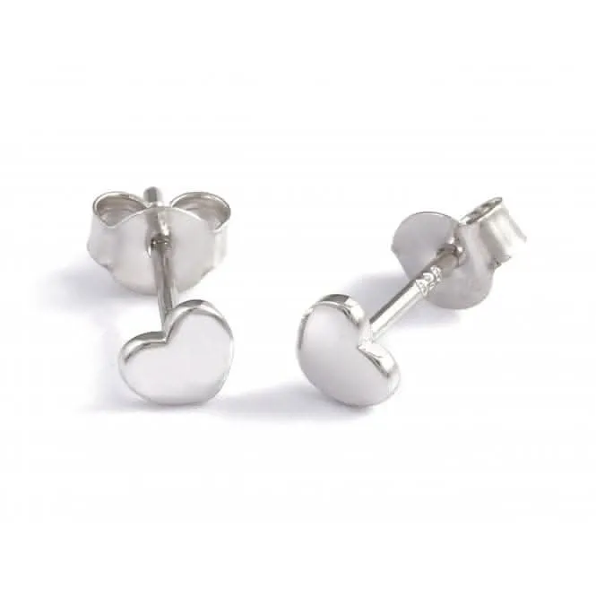 Sterling Silver Rhodium Plated Heart Stud Earrings Ania Haie Jewellery