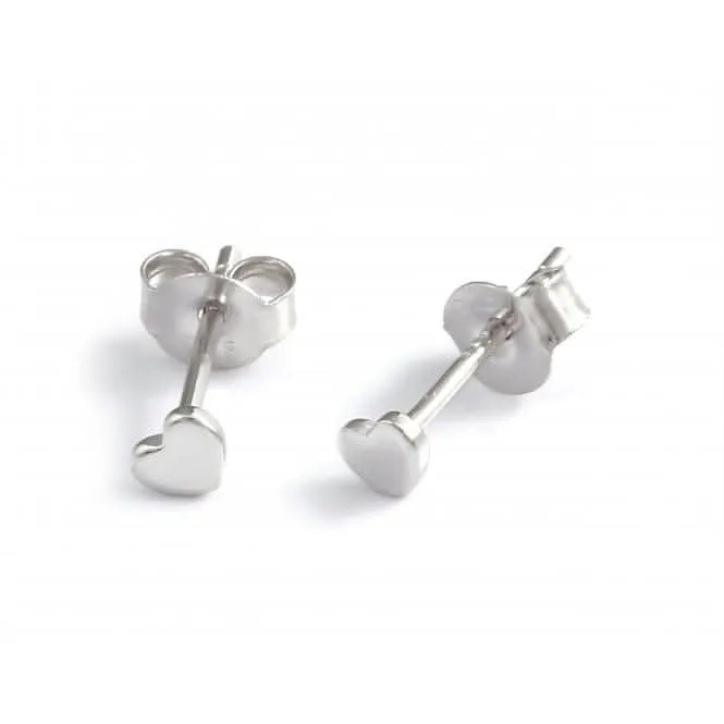 Sterling Silver Rhodium Plated Heart Stud Earrings Ania Haie Jewellery