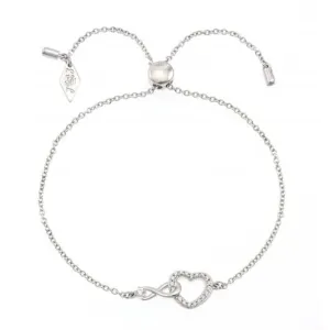 Sterling Silver Rhodium Plated Infinity Heart Bracelet ERLB039 Ania Haie Jewellery
