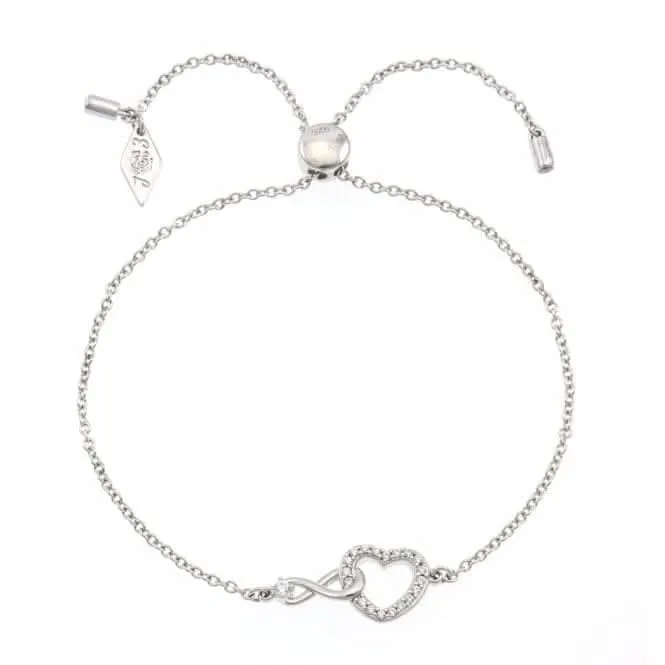 Sterling Silver Rhodium Plated Infinity Heart Bracelet ERLB039 Ania Haie Jewellery