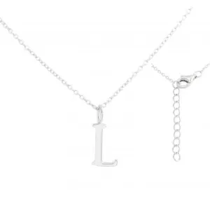 Sterling Silver Rhodium Plated Letter L Necklace ERLN004-L Ania Haie Jewellery