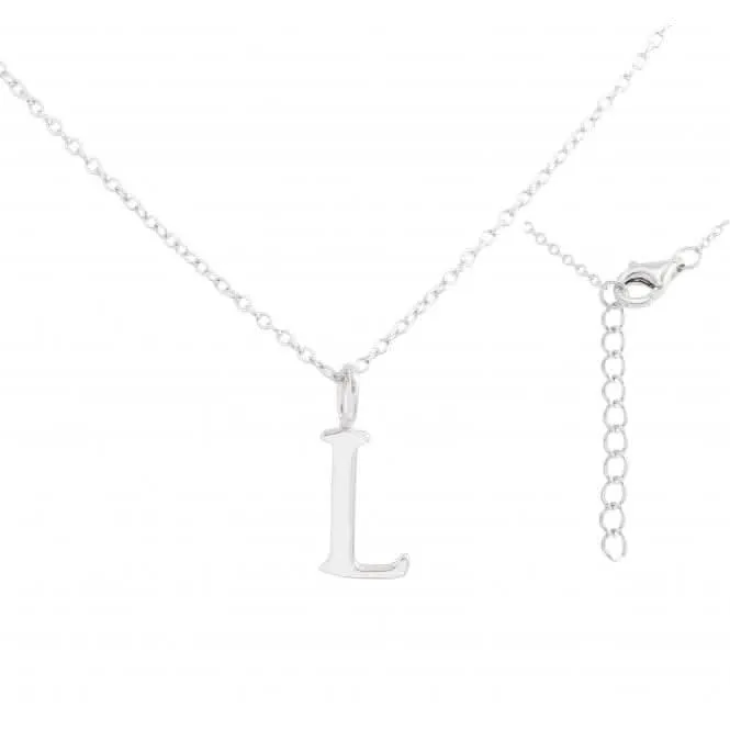 Sterling Silver Rhodium Plated Letter L Necklace ERLN004-L Ania Haie Jewellery