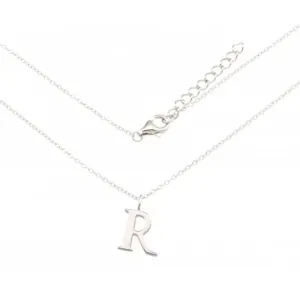 Sterling Silver Rhodium Plated Letter R Necklace ERLN004-R Ania Haie Jewellery