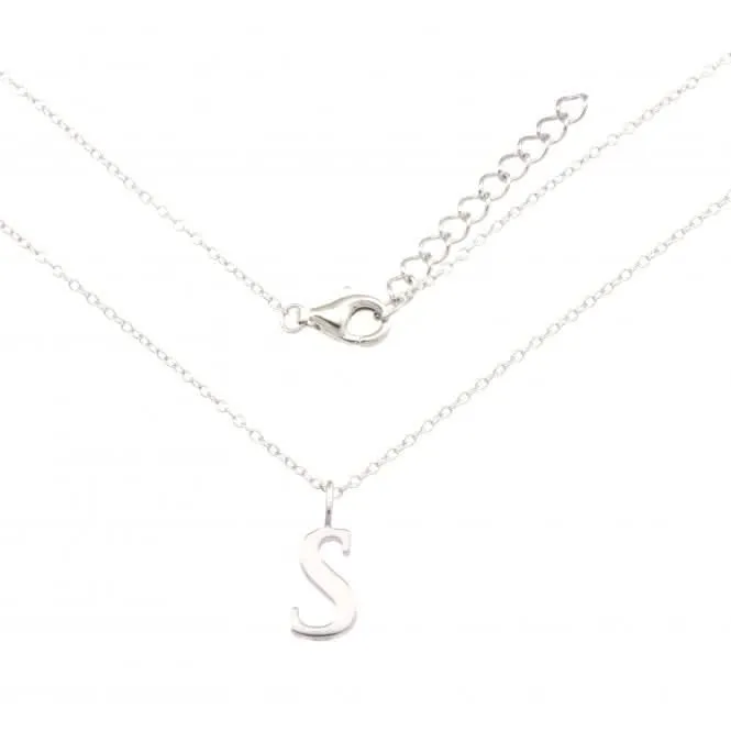 Sterling Silver Rhodium Plated Letter S Necklace ERLN004-S Ania Haie Jewellery