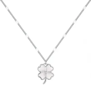 Sterling Silver Rhodium Plated Lucky 4 Leaf Necklace ERLN036 Ania Haie Jewellery