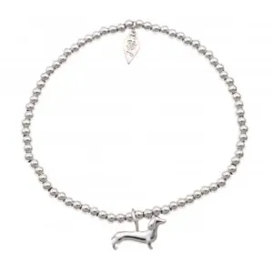 Sterling Silver Rhodium Plated Sausage Dog Beaded Bracelet ERLB033 Ania Haie Jewellery