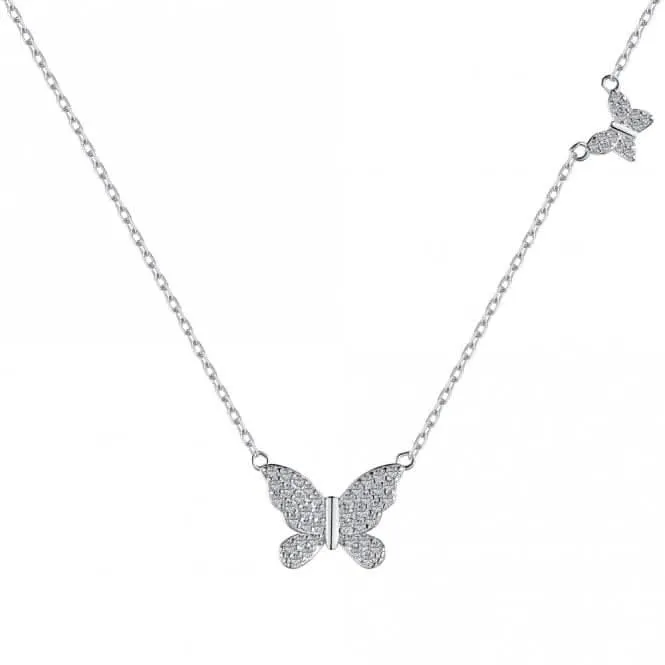 Sterling Silver Rhodium Plated Sparkling Butterfly Necklace ERLN023 Ania Haie Jewellery