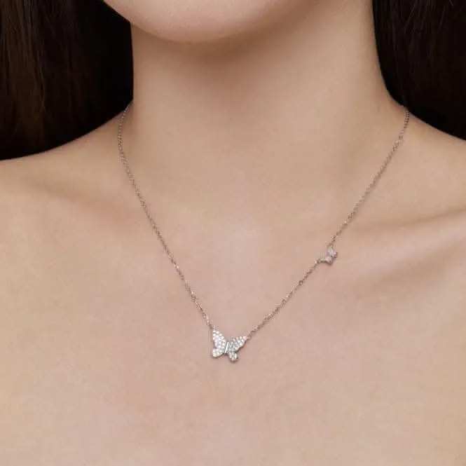 Sterling Silver Rhodium Plated Sparkling Butterfly Necklace ERLN023 Ania Haie Jewellery