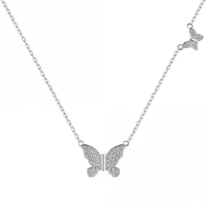 Sterling Silver Rhodium Plated Sparkling Butterfly Necklace ERLN023 Ania Haie Jewellery
